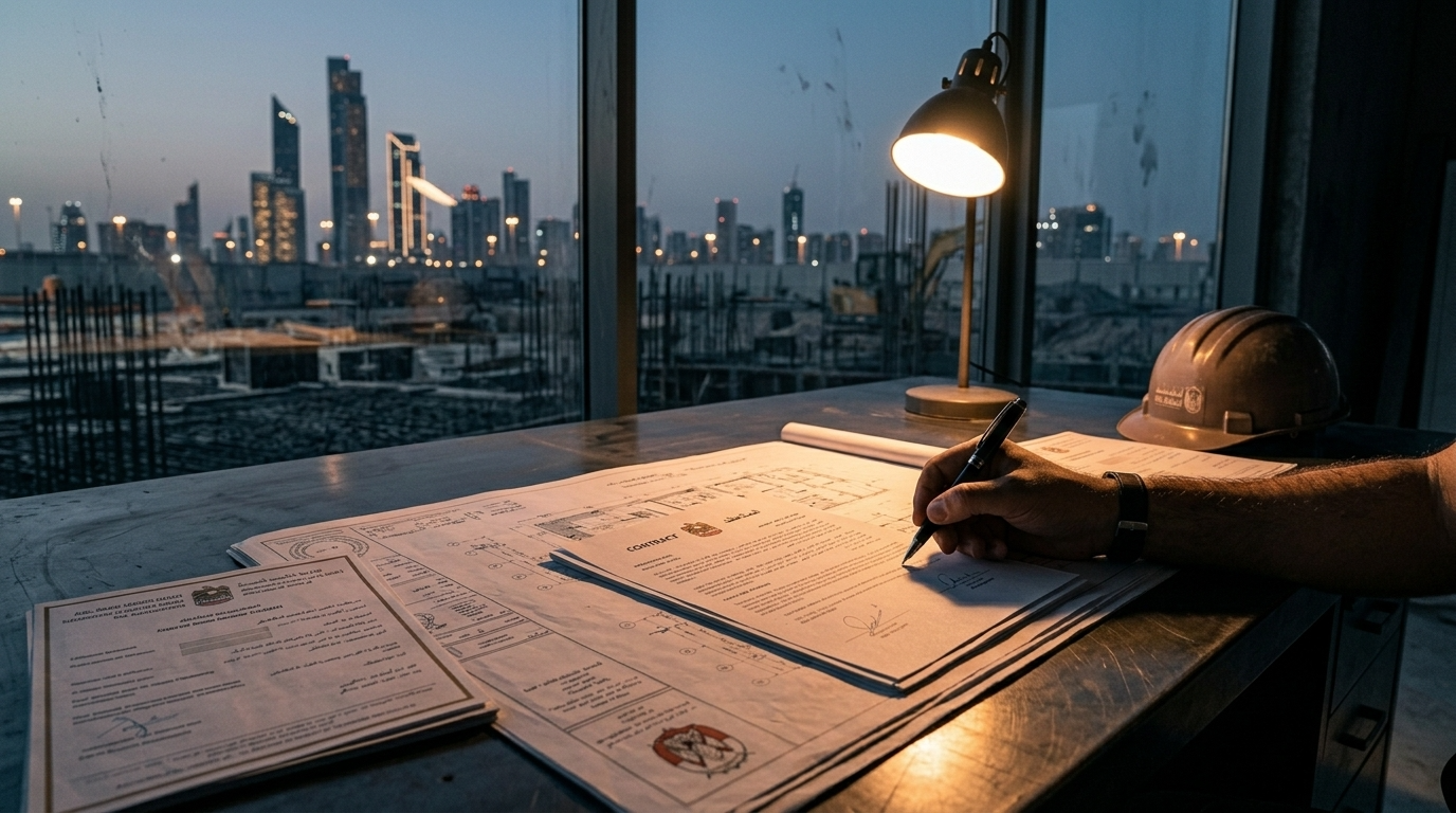 Construction approval documents and blueprint review