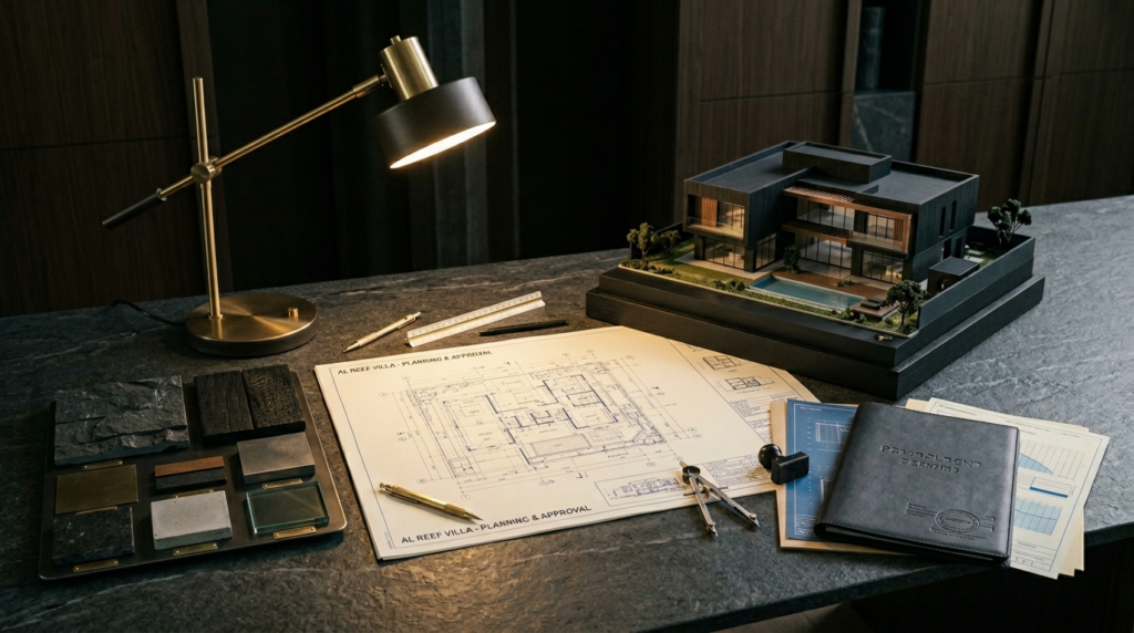 Luxury villa blueprint and model design